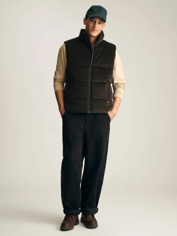 Men's Corduroy Vest in Black Ink made by Brooklyn Industries