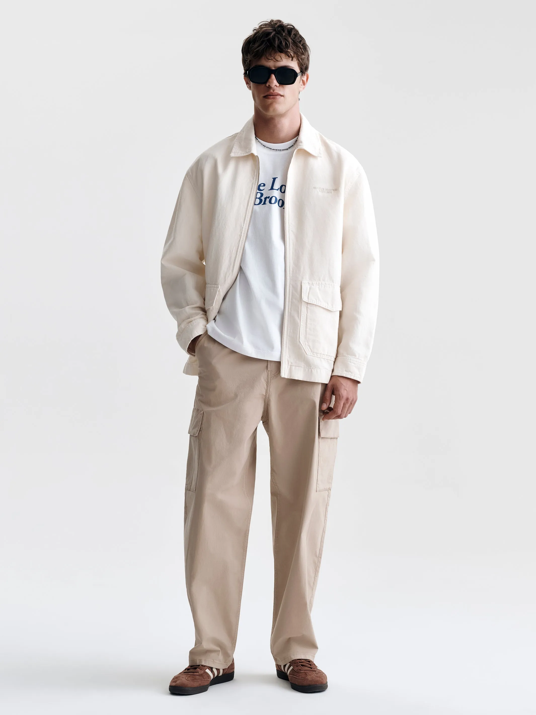 Men's Linen Utility Overshirt in Sandshell sold by Brooklyn Industries product image thumbnail 4