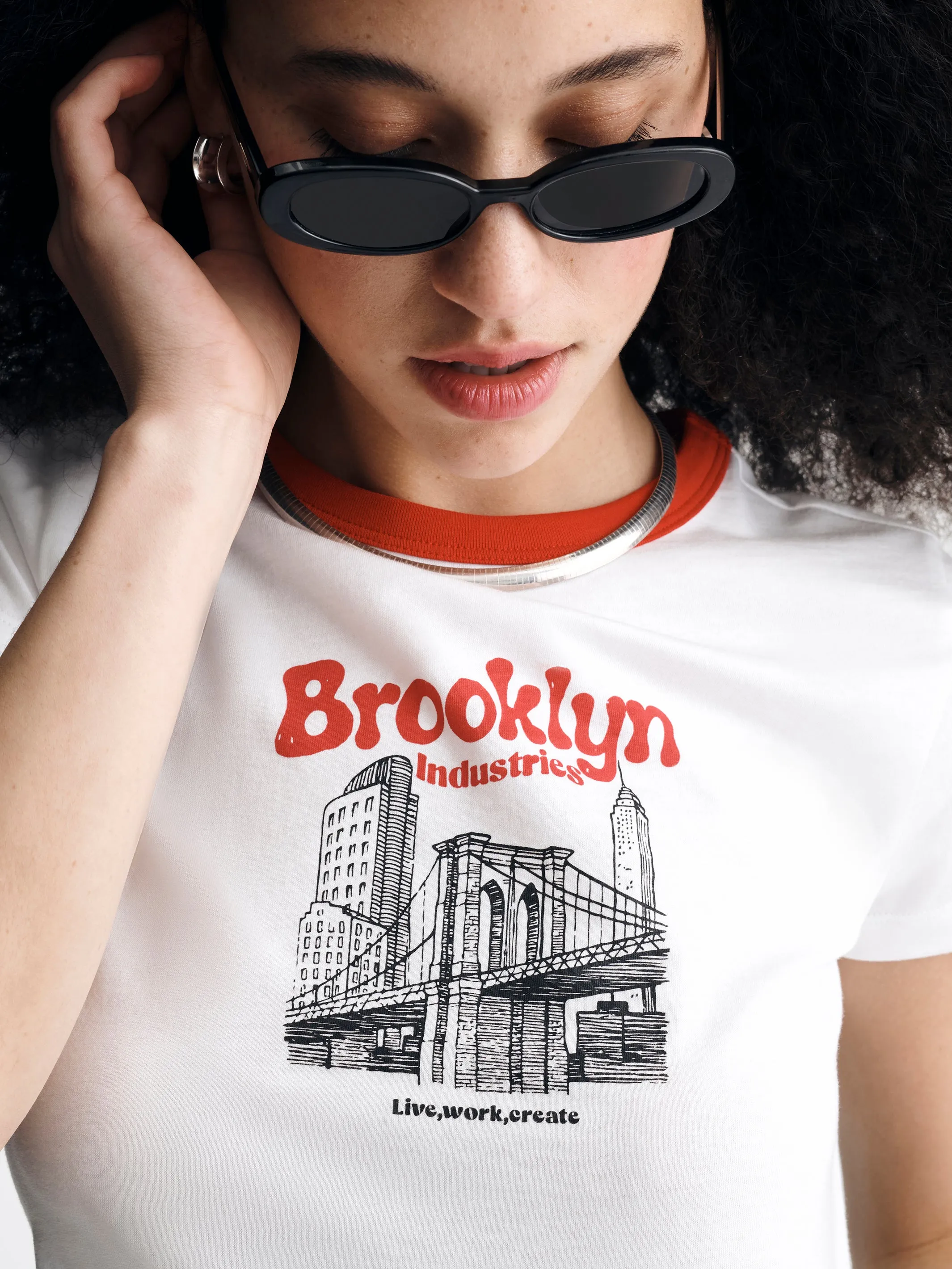 Women's Brooklyn Bridge T-Shirt in White sold by Brooklyn Industries product image thumbnail 5