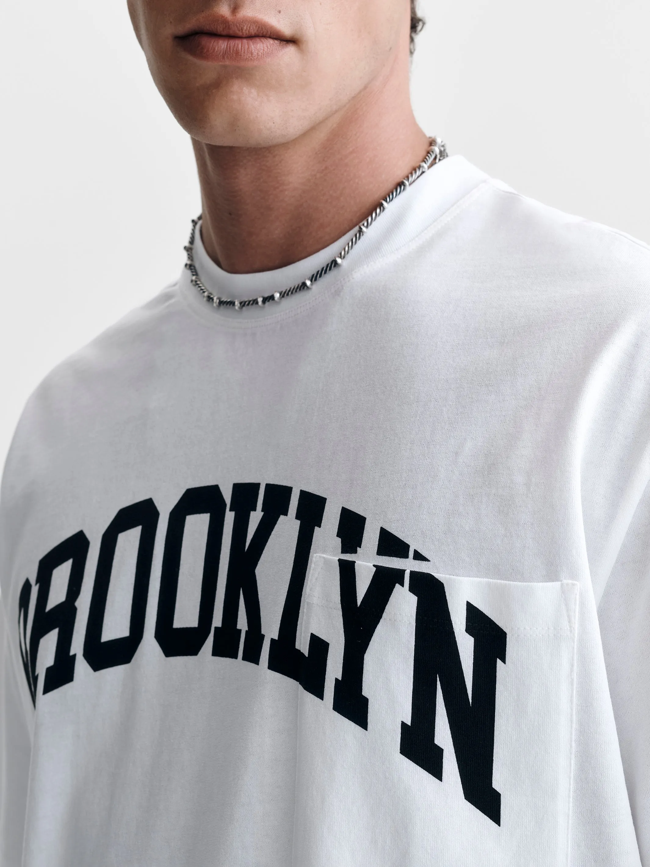 Men's Brooklyn Pocket T-Shirt in White sold by Brooklyn Industries product image thumbnail 4
