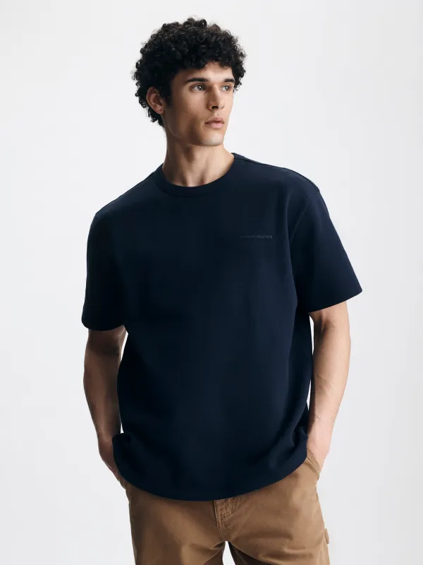 Men's Pique Logo T-Shirt in Black Iris made by Brooklyn Industries