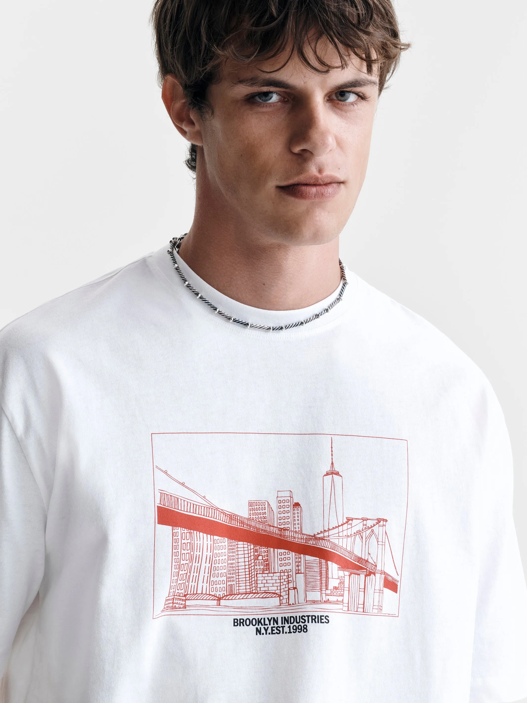 Men's Brooklyn Bridge T-Shirt in White sold by Brooklyn Industries product image thumbnail 5