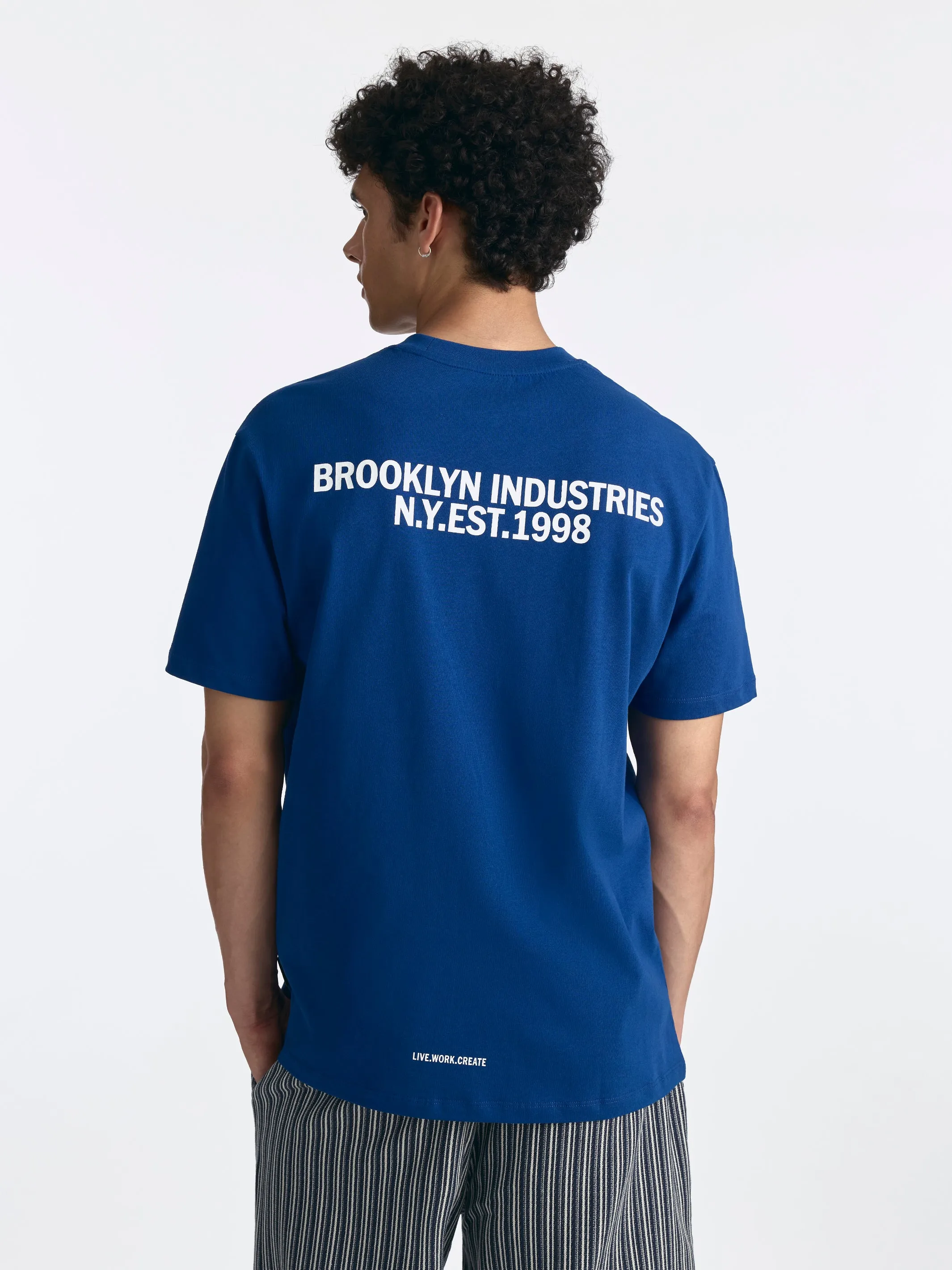 Men's Logo T-Shirt in Navy Peony sold by Brooklyn Industries product image thumbnail 2