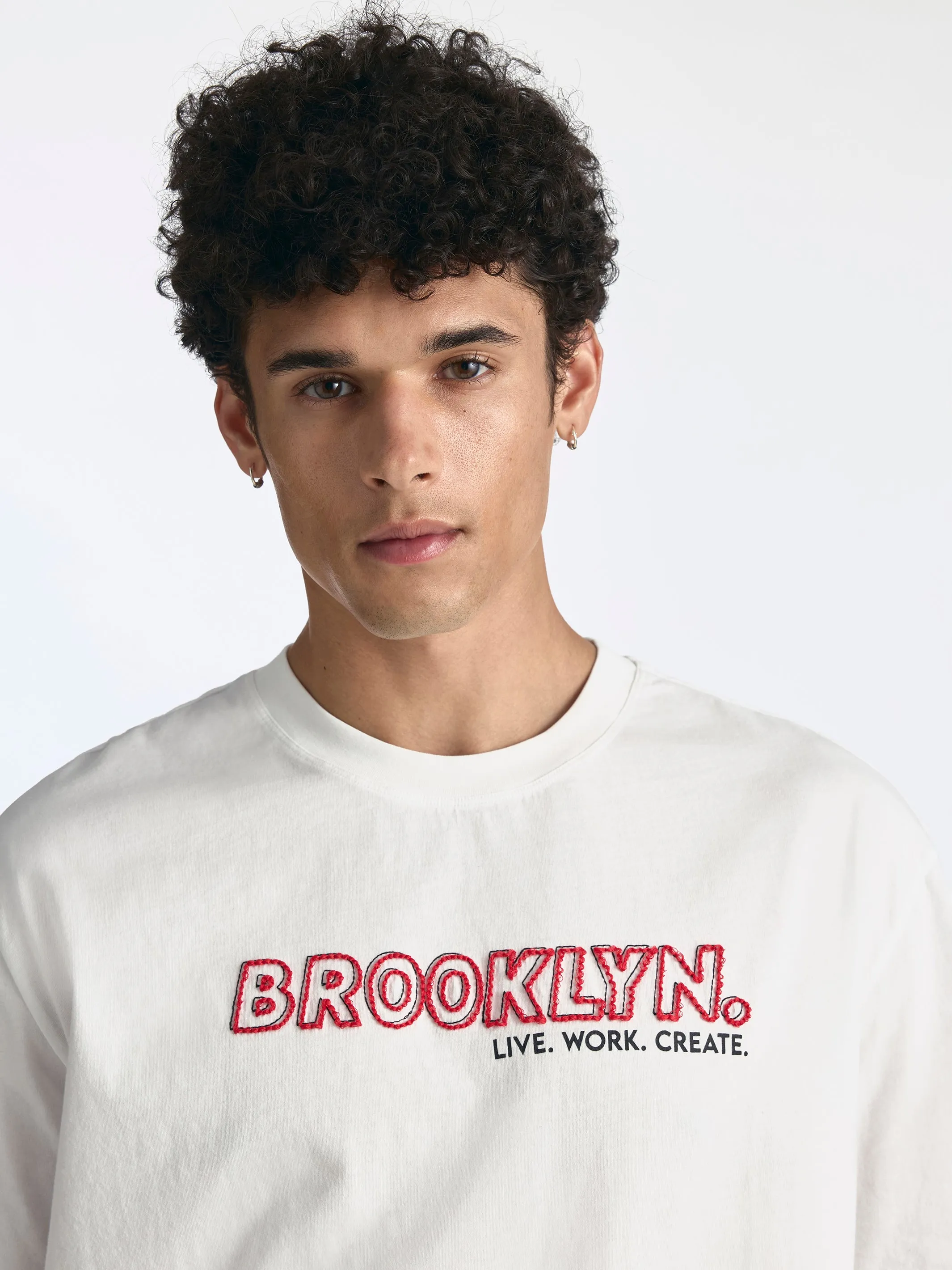 Men's Brooklyn Live Work Create T-Shirt in White sold by Brooklyn Industries product image thumbnail 3