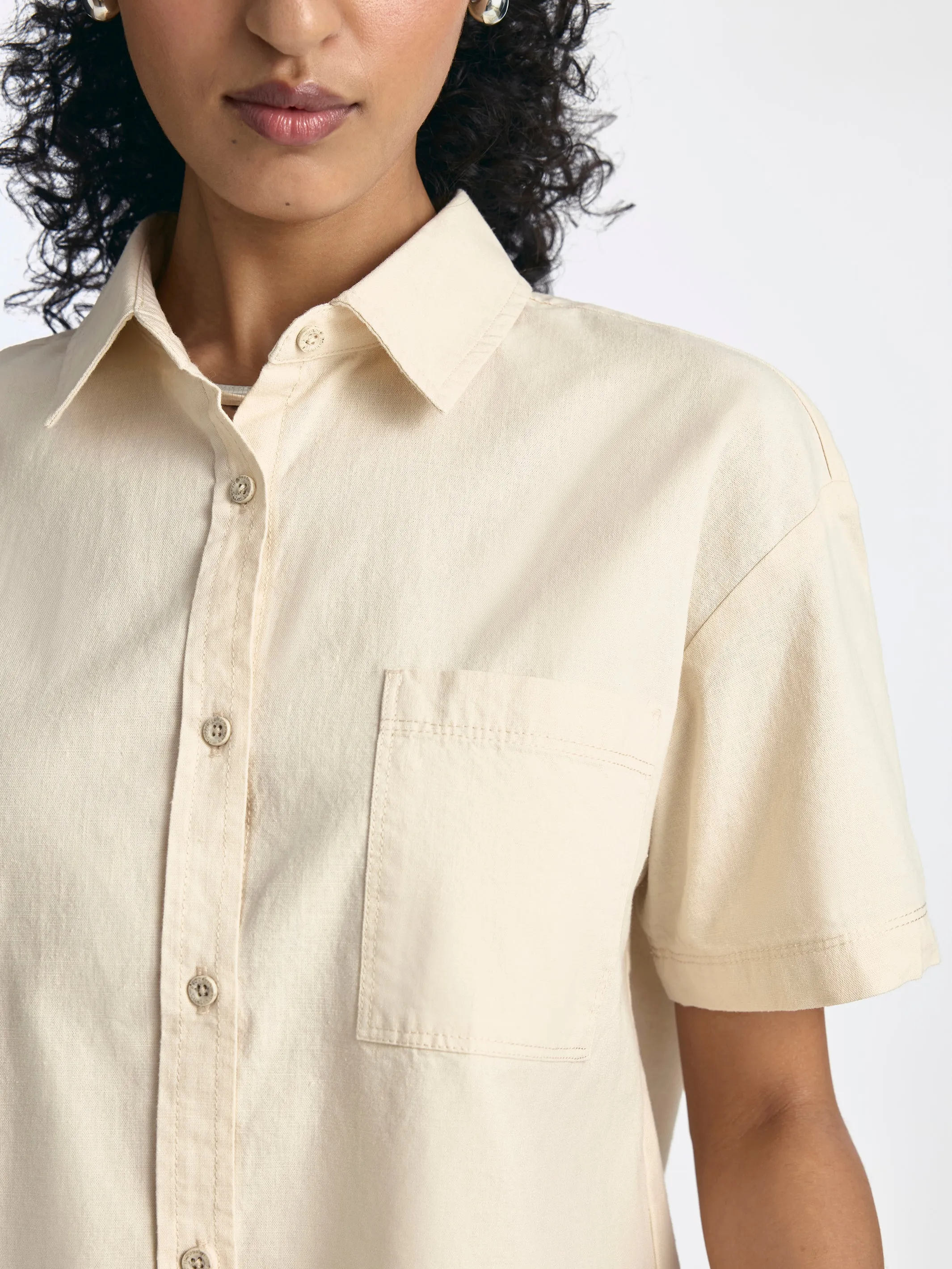 Women's Short Sleeve Shirt in Sandshell sold by Brooklyn Industries product image thumbnail 3