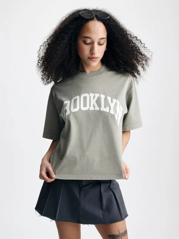 Women's Brooklyn T-Shirt in Shadow made by Brooklyn Industries