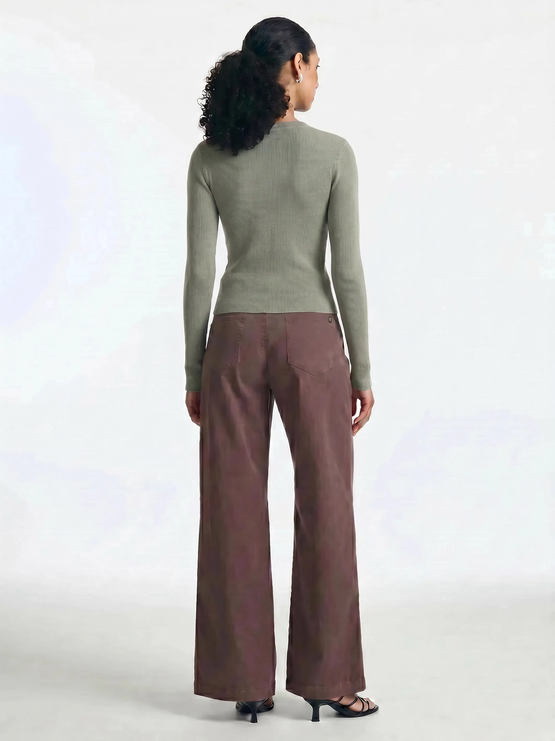 Women's Ribbed Button-Up T-Shirt in Shadow sold by Brooklyn Industries product image thumbnail 4