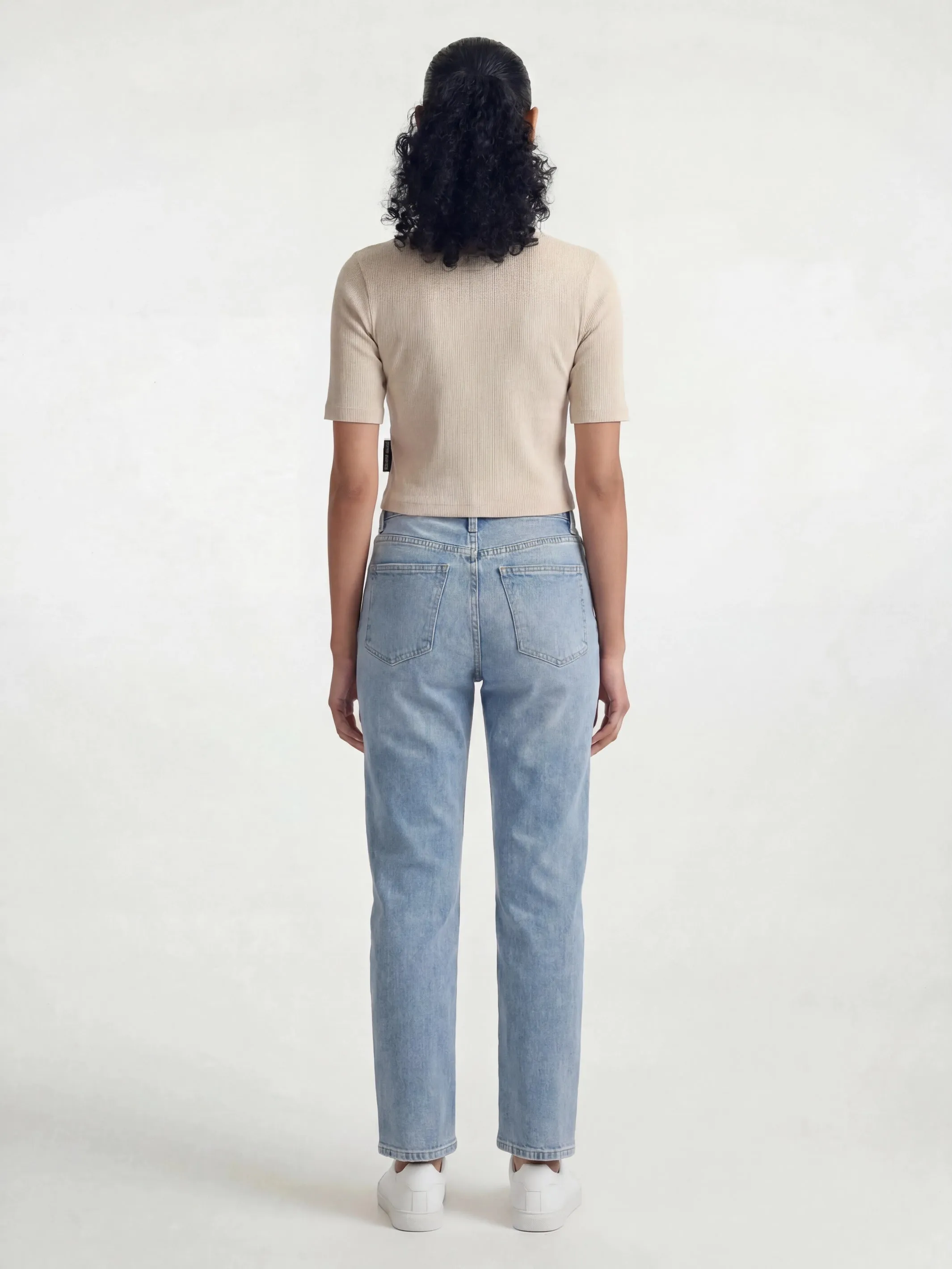 Women's Ribbed Henley T-Shirt in Sandshell sold by Brooklyn Industries product image thumbnail 3