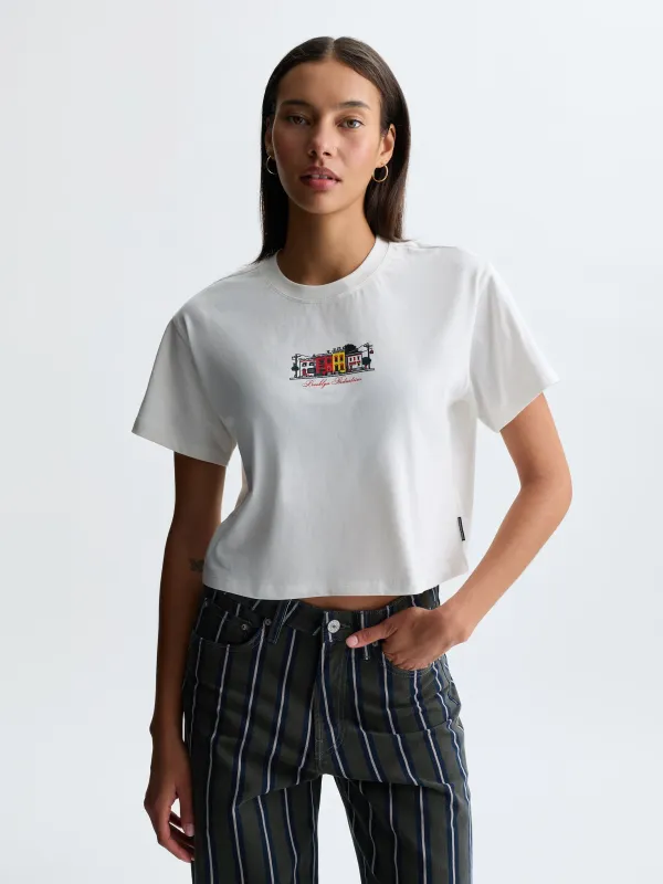 Women's Brooklyn Neighborhood T-Shirt in Antique White made by Brooklyn Industries