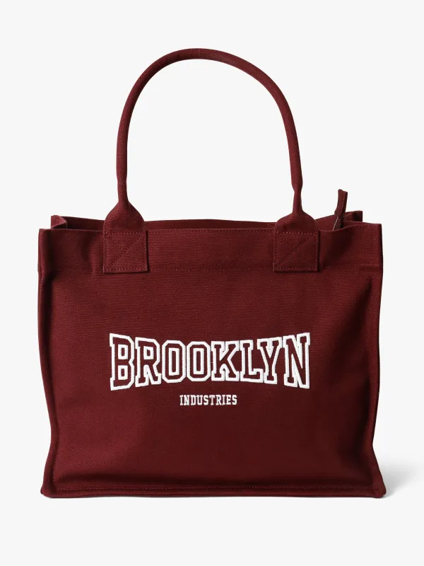 Brooklyn Canvas Tote Bag in Burgundy made by Brooklyn Industries
