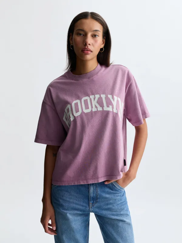 Women's Brooklyn T-Shirt in Lavender Mist made by Brooklyn Industries