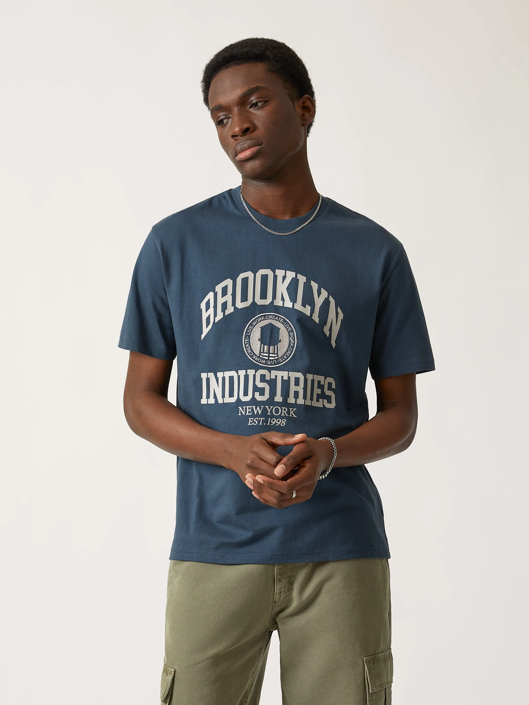 Men's Brooklyn Industries Heritage T-shirt in Moonlit Ocean sold by Brooklyn Industries product image thumbnail 4