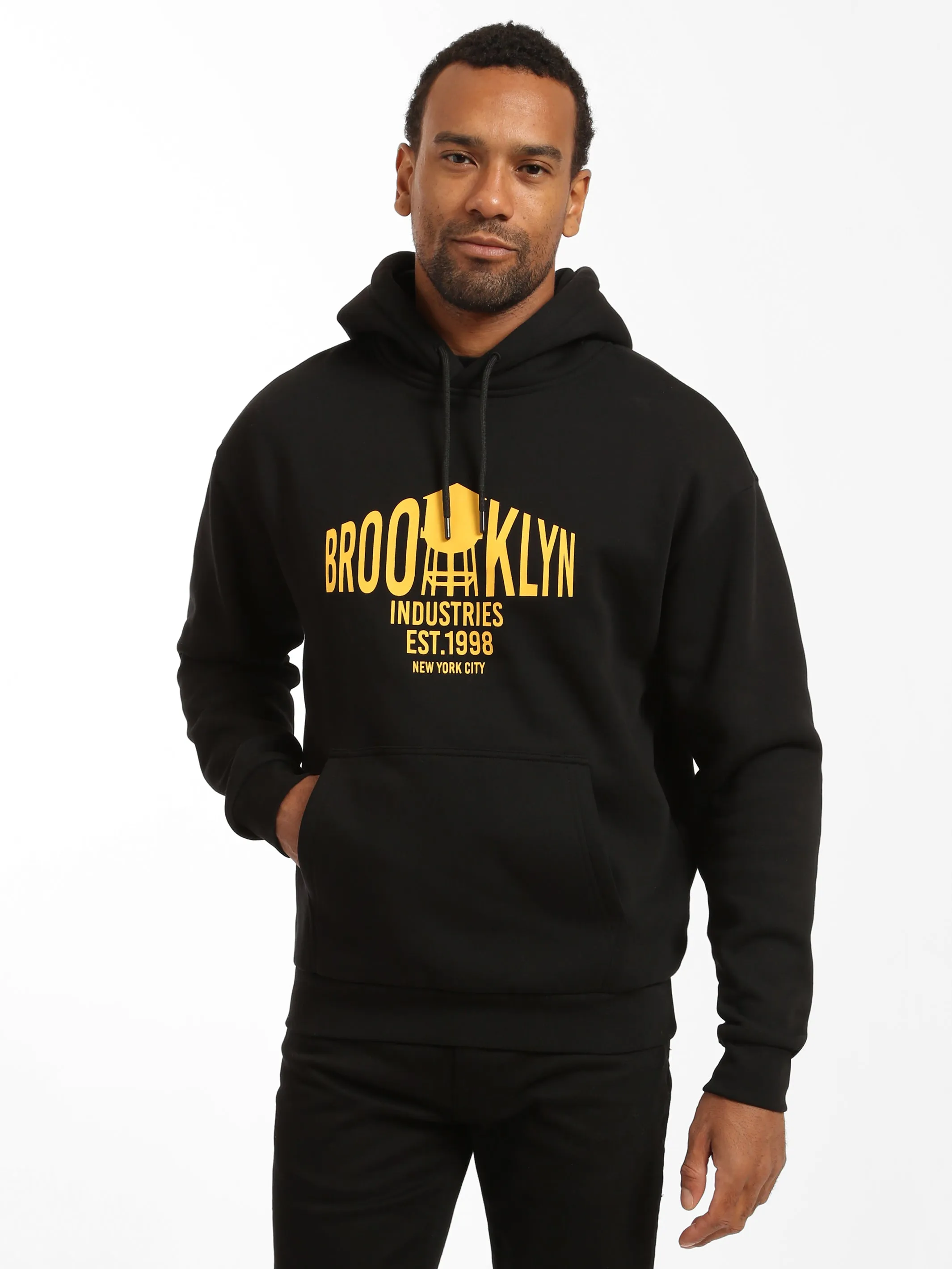 Men's Water Tower Hoodie in Jet Black sold by Brooklyn Industries product image thumbnail 3