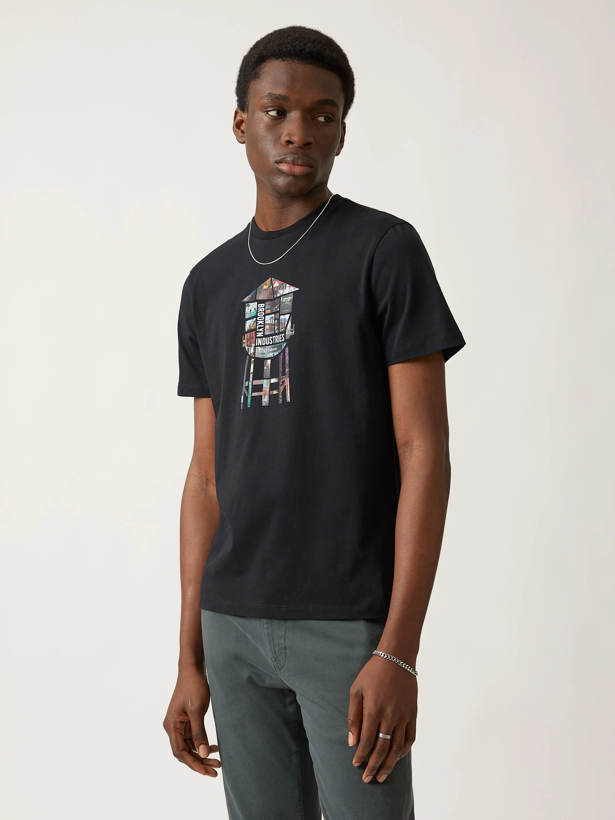 Men's Brooklyn Water Tower Photo T-shirt in Black sold by Brooklyn Industries product image thumbnail 5