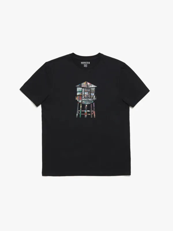 Men's Brooklyn Water Tower Photo T-shirt in Black sold by Brooklyn Industries