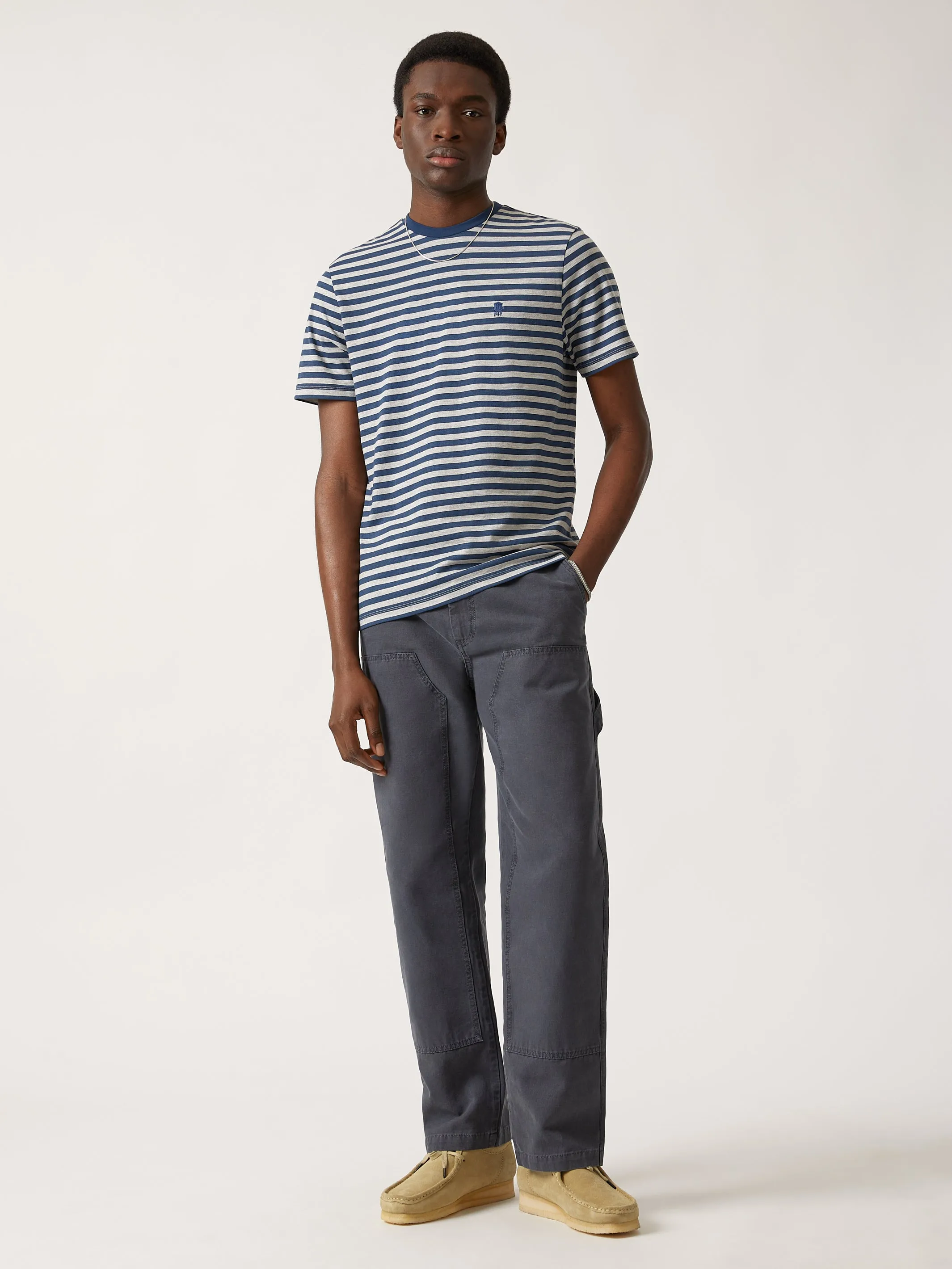 Men's Brooklyn Striped Water Tower T-shirt in Grey Melange sold by Brooklyn Industries product image thumbnail 2