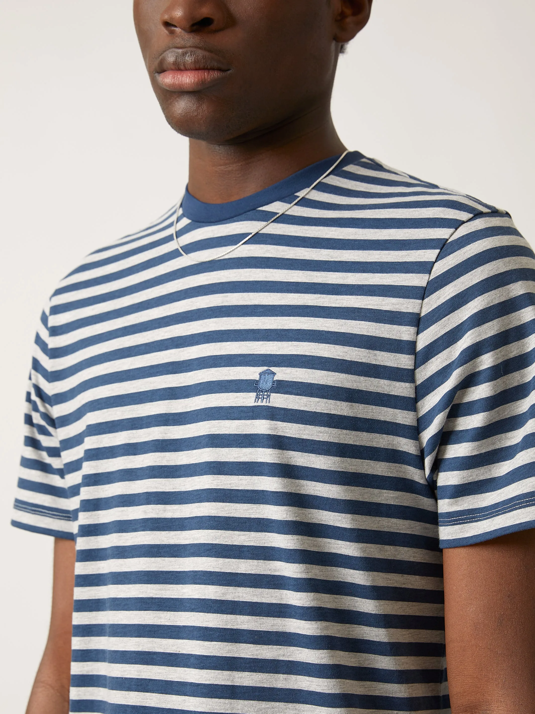 Men's Brooklyn Striped Water Tower T-shirt in Grey Melange sold by Brooklyn Industries product image thumbnail 5