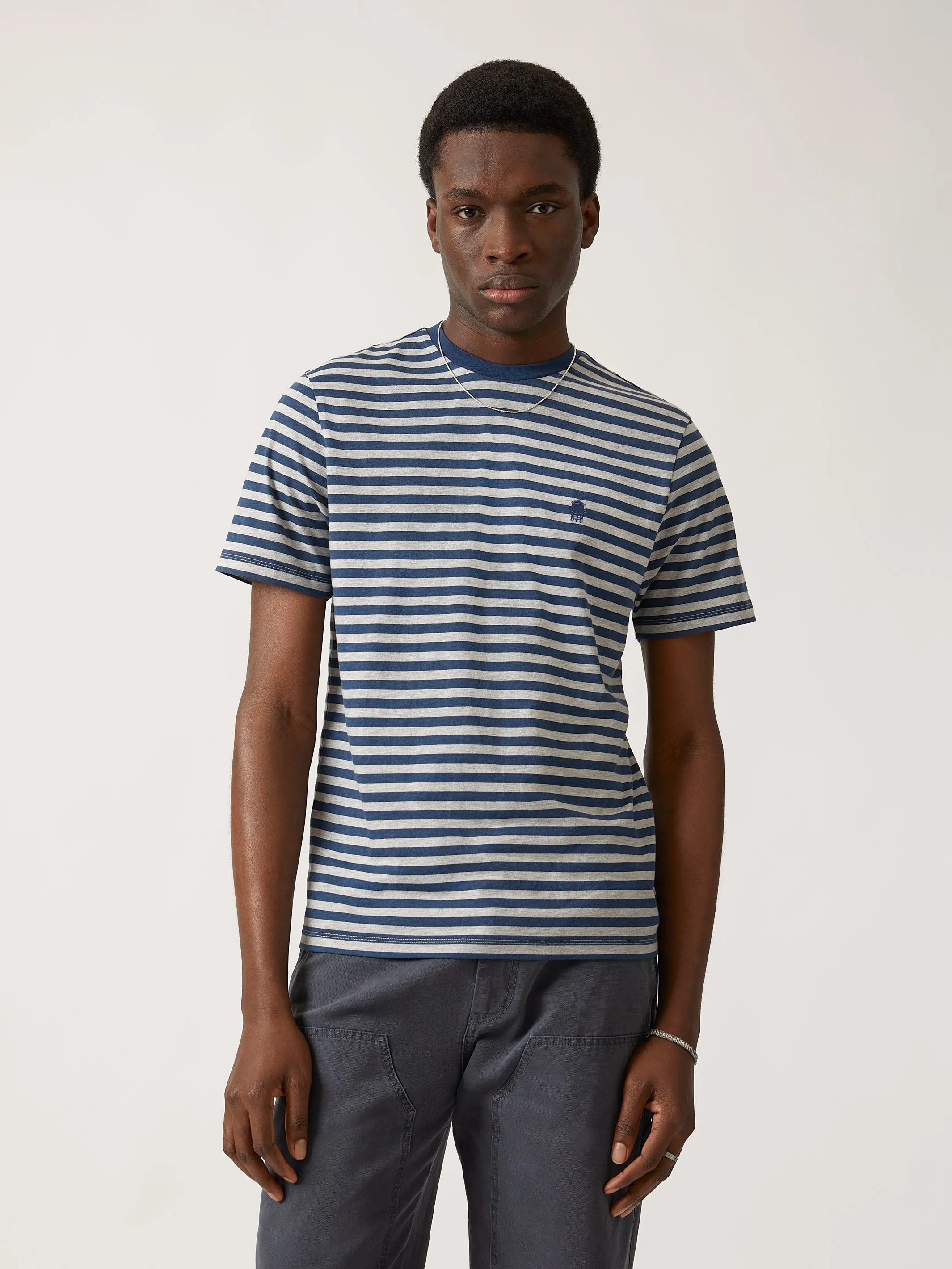 Men's Brooklyn Striped Water Tower T-shirt in Grey Melange sold by Brooklyn Industries product image thumbnail 4