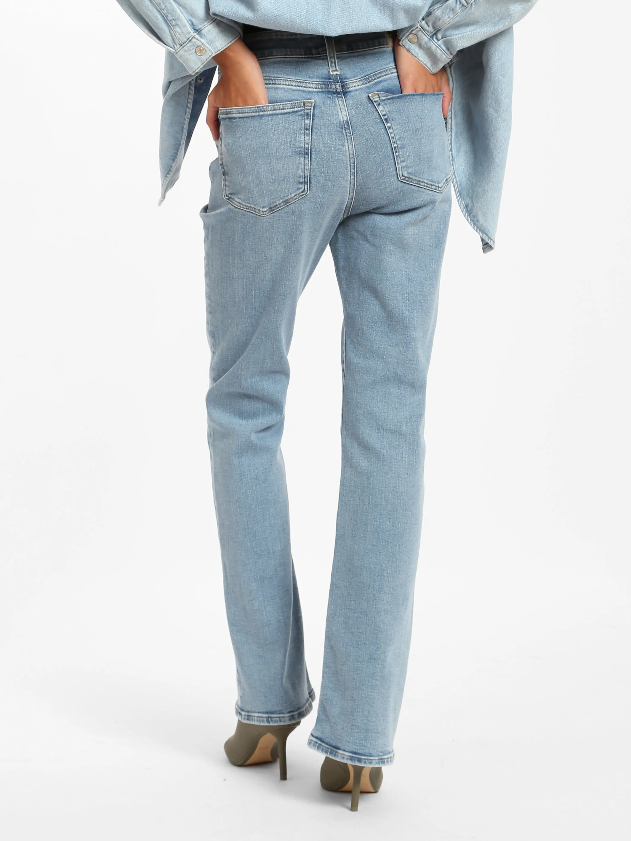 Maple High Rise Bootcut Jeans in Light Brushed Denim sold by Brooklyn Industries product image thumbnail 2