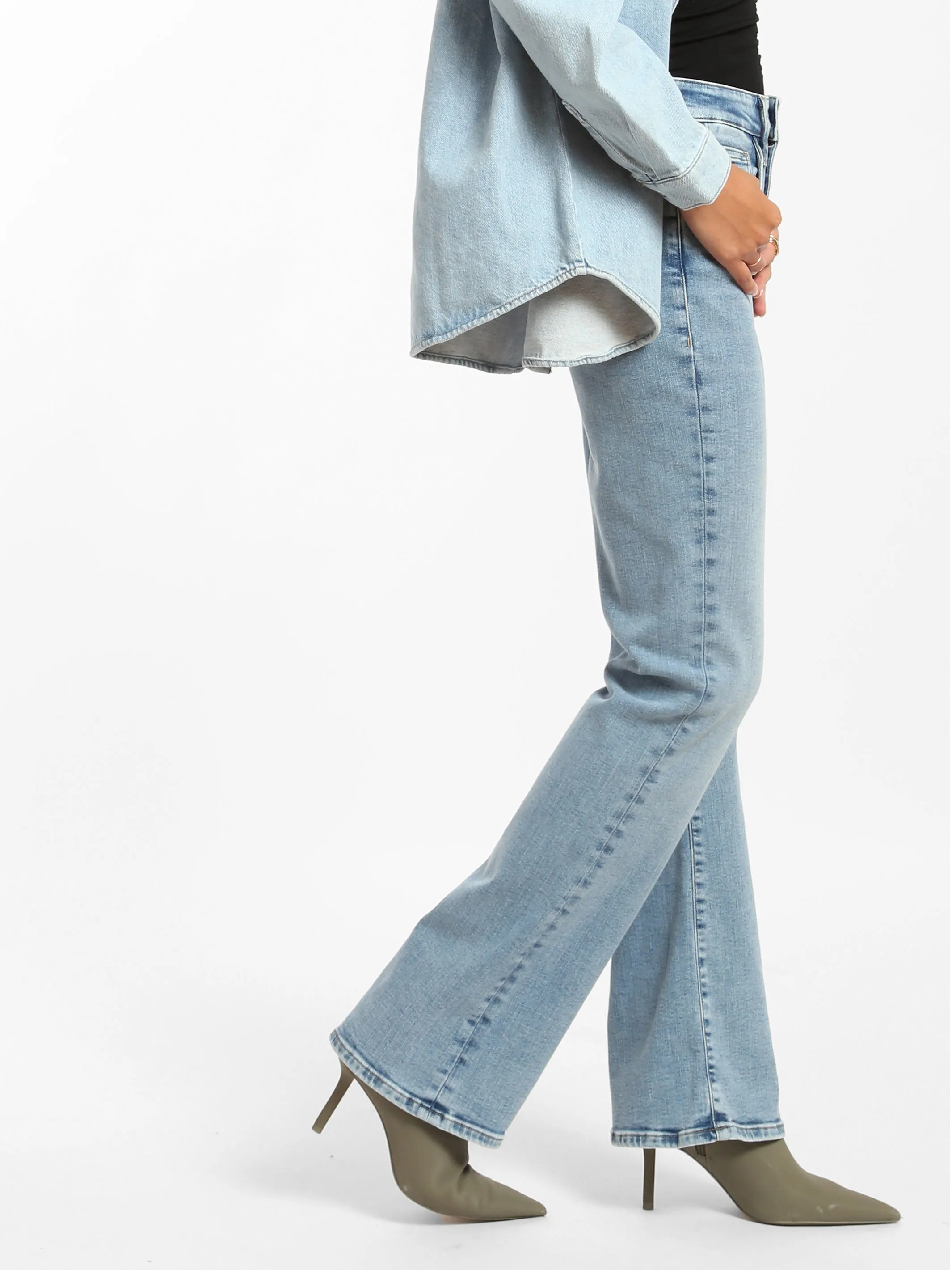 Maple High Rise Bootcut Jeans in Light Brushed Denim sold by Brooklyn Industries product image thumbnail 5