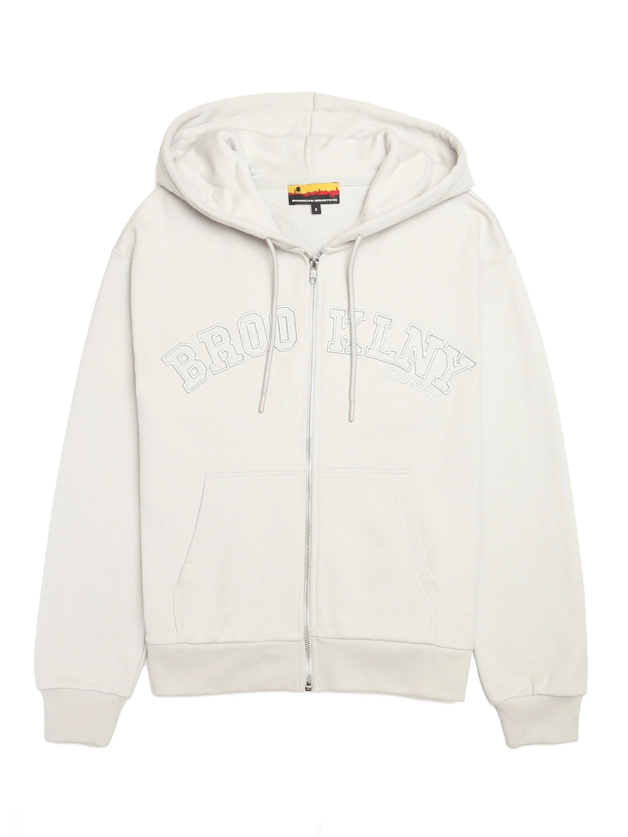 Men's "Brooklyn NY" Zip-Up Hoodie in Luna Rock sold by Brooklyn Industries