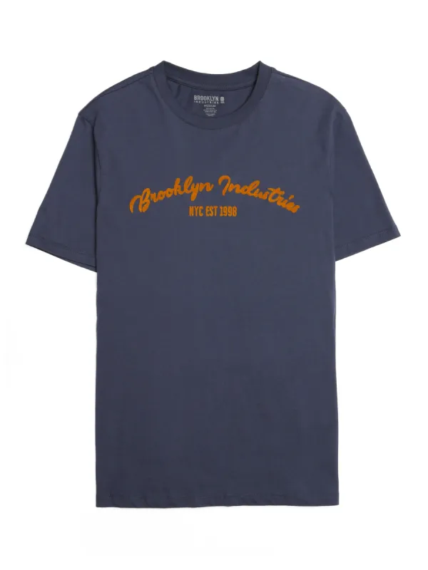 Men's BKI 1998 Crew Neck T-shirt in Mood Indigo sold by Brooklyn Industries