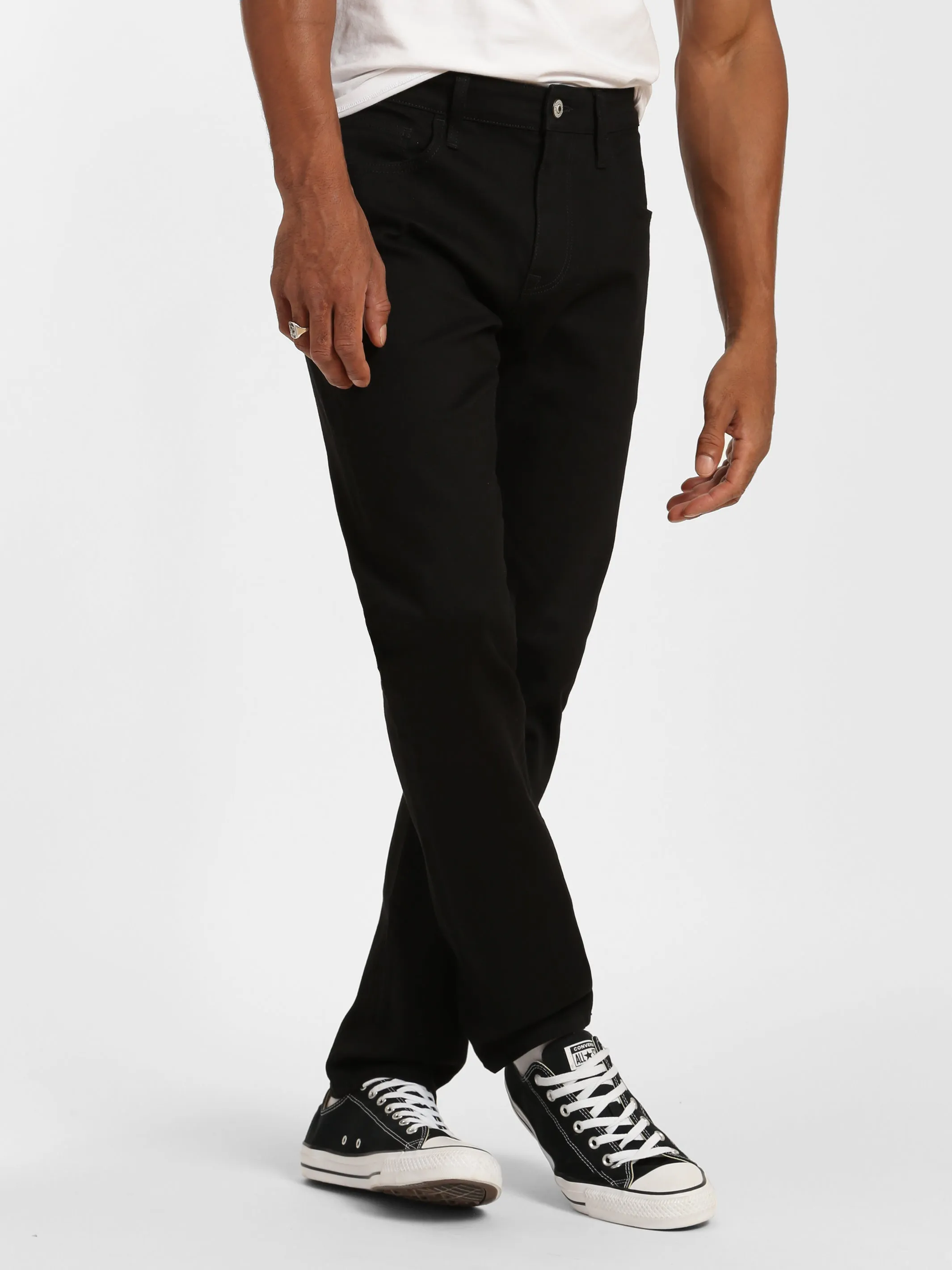Bedford Slim Leg Jeans in Black Denim sold by Brooklyn Industries
