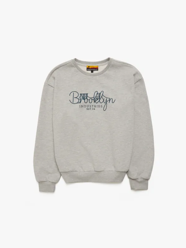 Women's Brooklyn Bridge Sweatshirt in Grey Melange sold by Brooklyn Industries