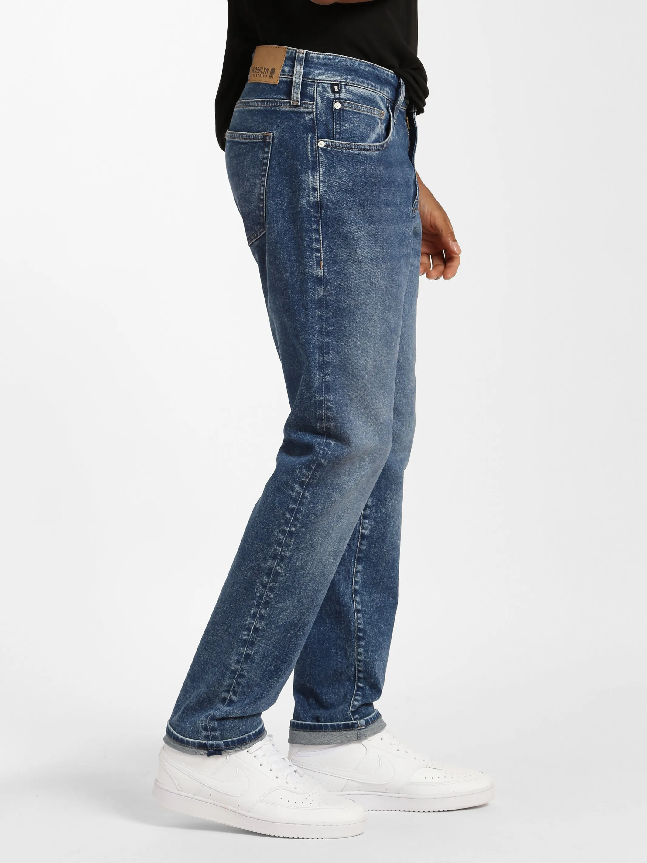 Bedford Slim Leg Jeans in Indigo Brushed Denim sold by Brooklyn Industries product image thumbnail 5