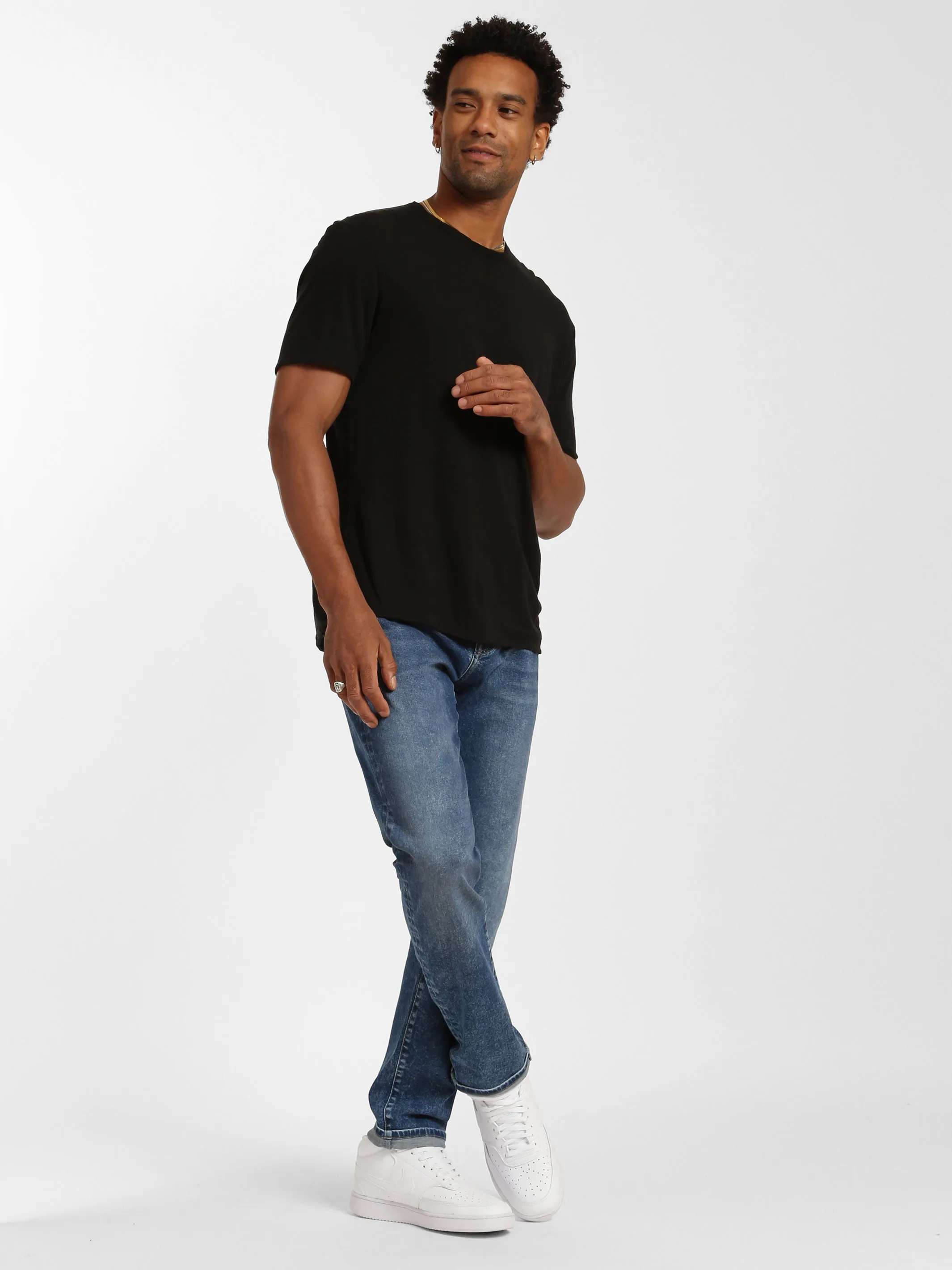 Bedford Slim Leg Jeans in Indigo Brushed Denim sold by Brooklyn Industries product image thumbnail 3