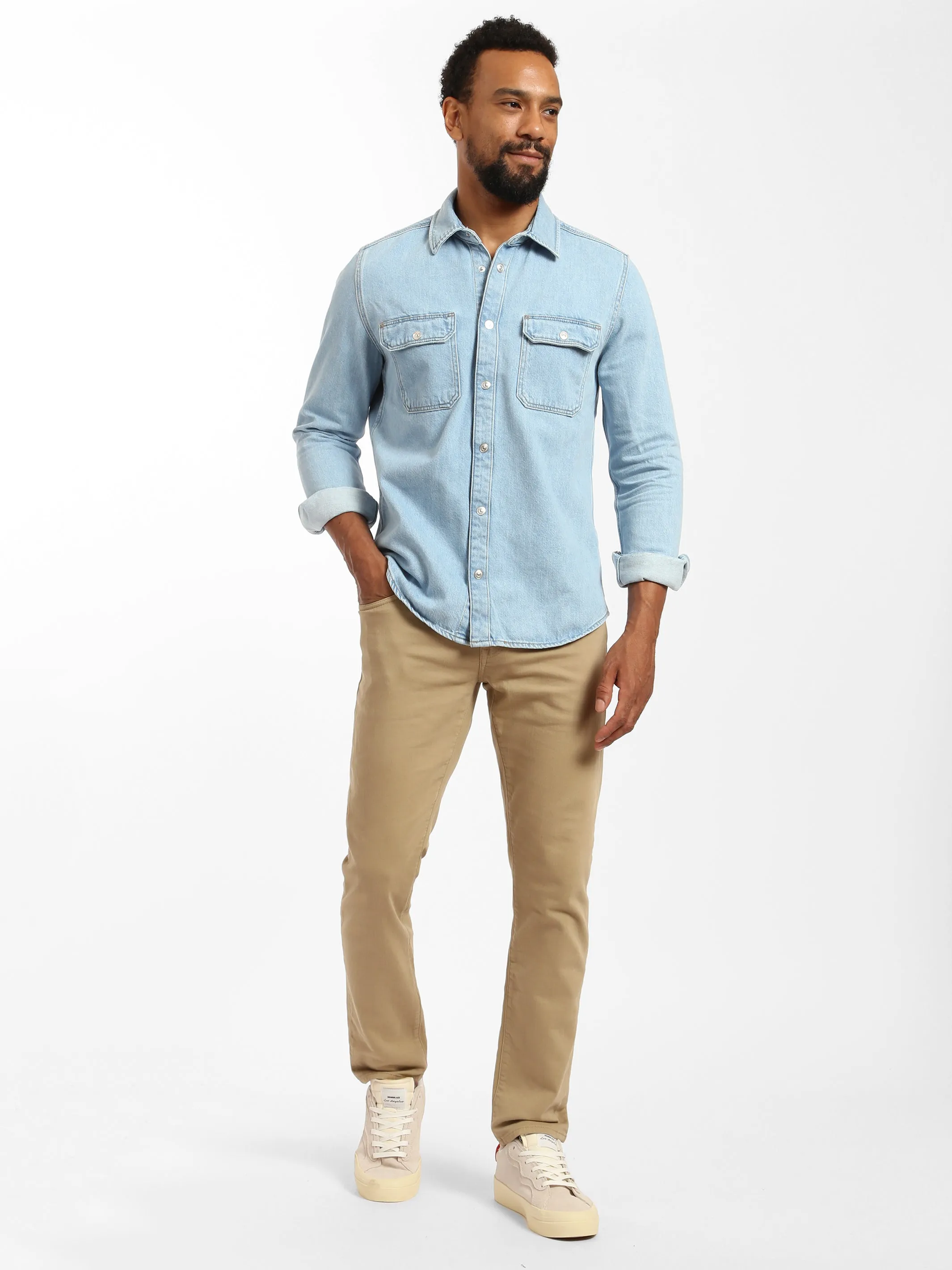 North Denim Shirt in Bleached Denim sold by Brooklyn Industries product image thumbnail 4
