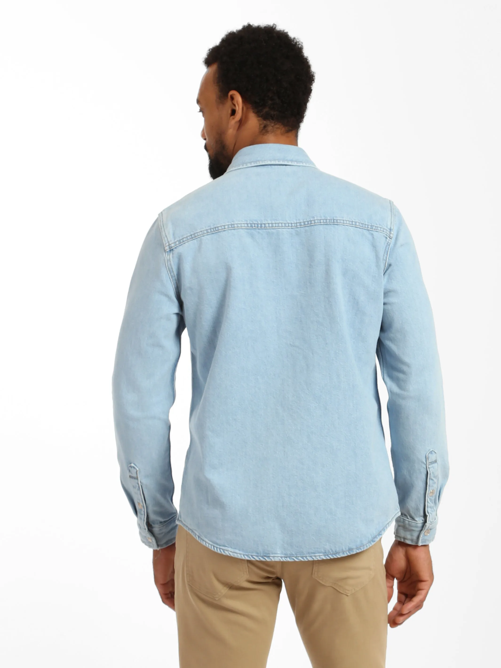 North Denim Shirt in Bleached Denim sold by Brooklyn Industries product image thumbnail 2