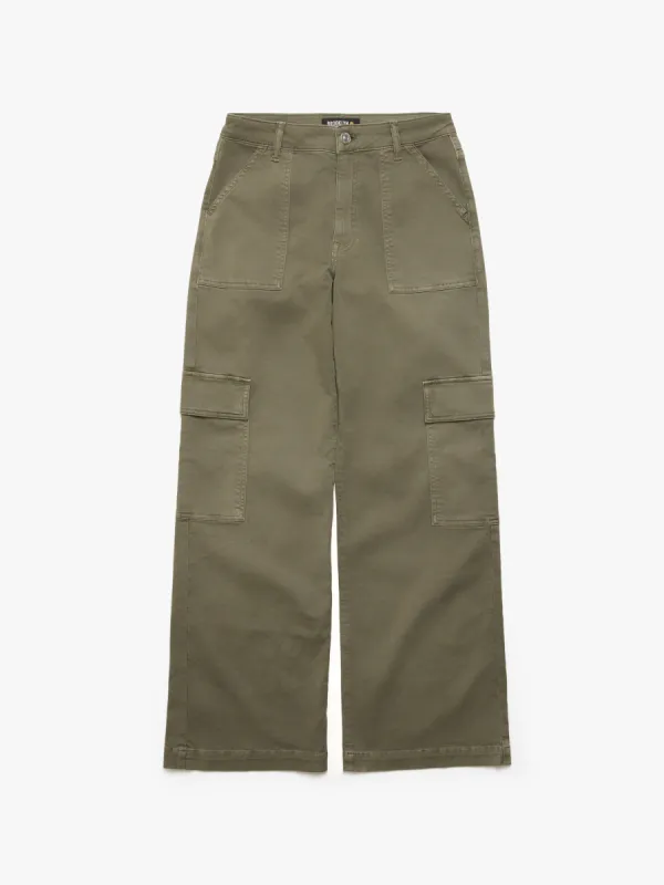 Women's Cargo Pants in Deep Lichen Green sold by Brooklyn Industries