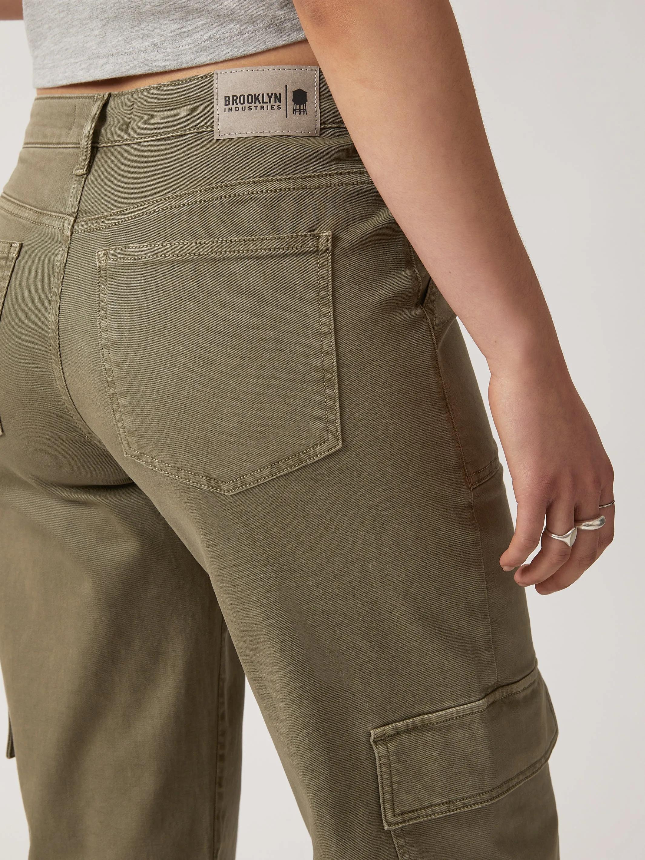 Women's Cargo Pants in Deep Lichen Green sold by Brooklyn Industries product image thumbnail 5