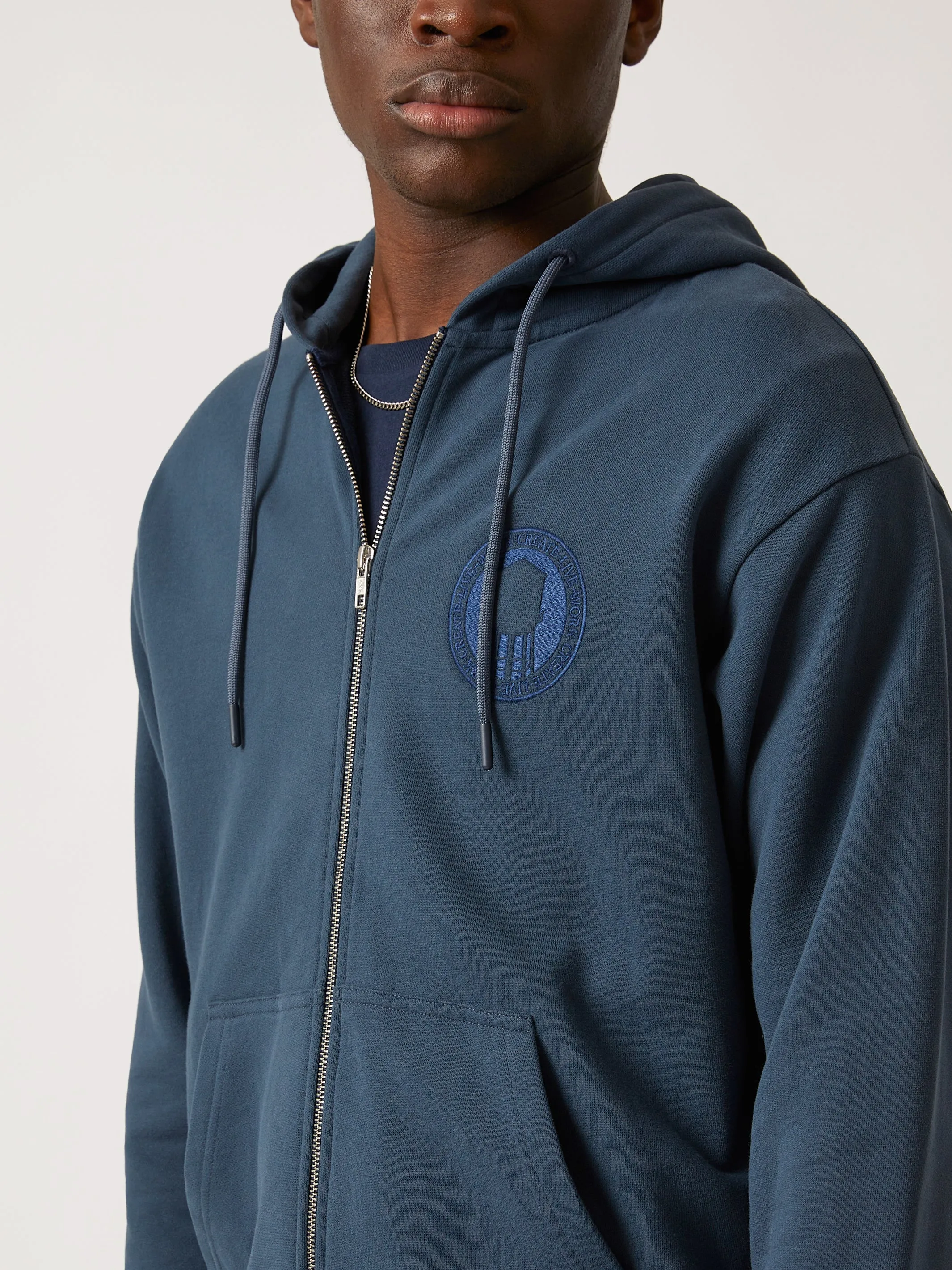 Men's Heritage Zip-Up Hoodie in Moonlit Ocean sold by Brooklyn Industries product image thumbnail 5