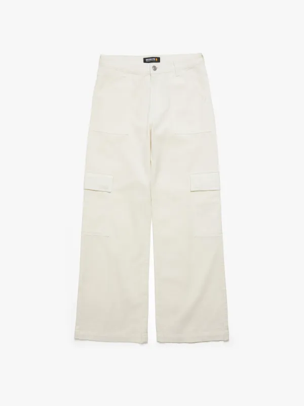 Women's Cargo Pants in Antique White sold by Brooklyn Industries