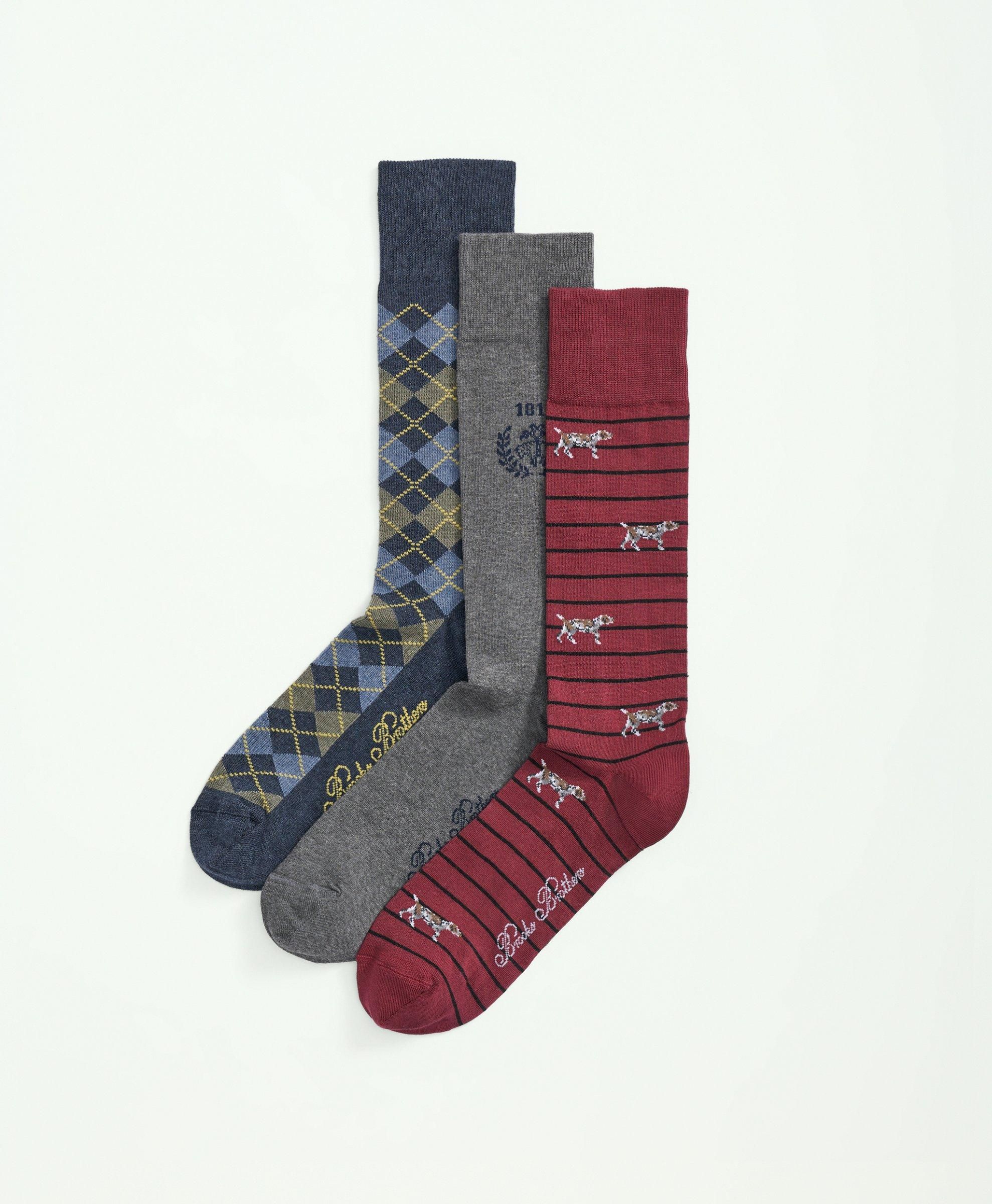 Cotton Blend Novelty 3-Pack Socks sold by Brooks Brothers