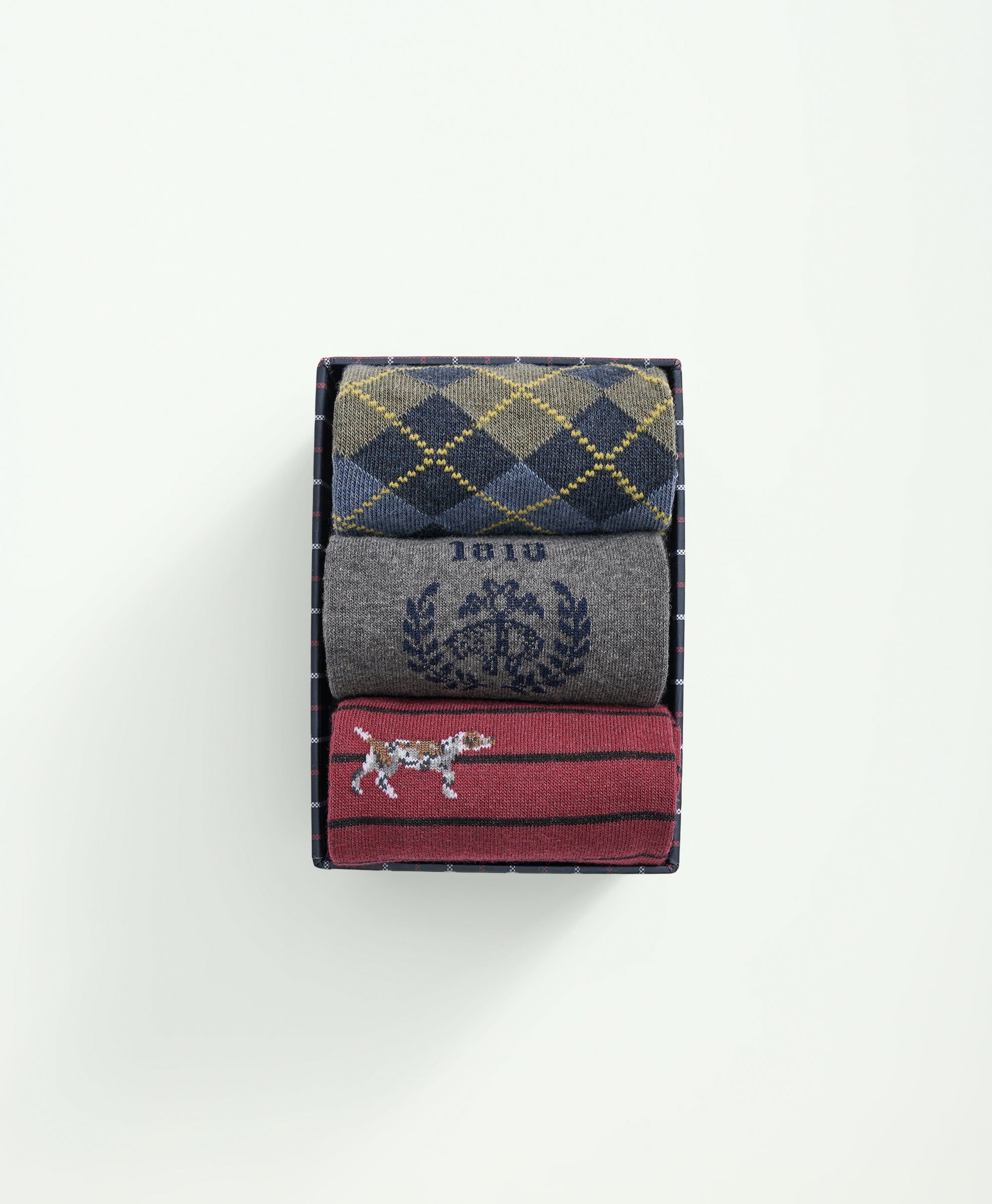 Cotton Blend Novelty 3-Pack Socks sold by Brooks Brothers product image thumbnail 2