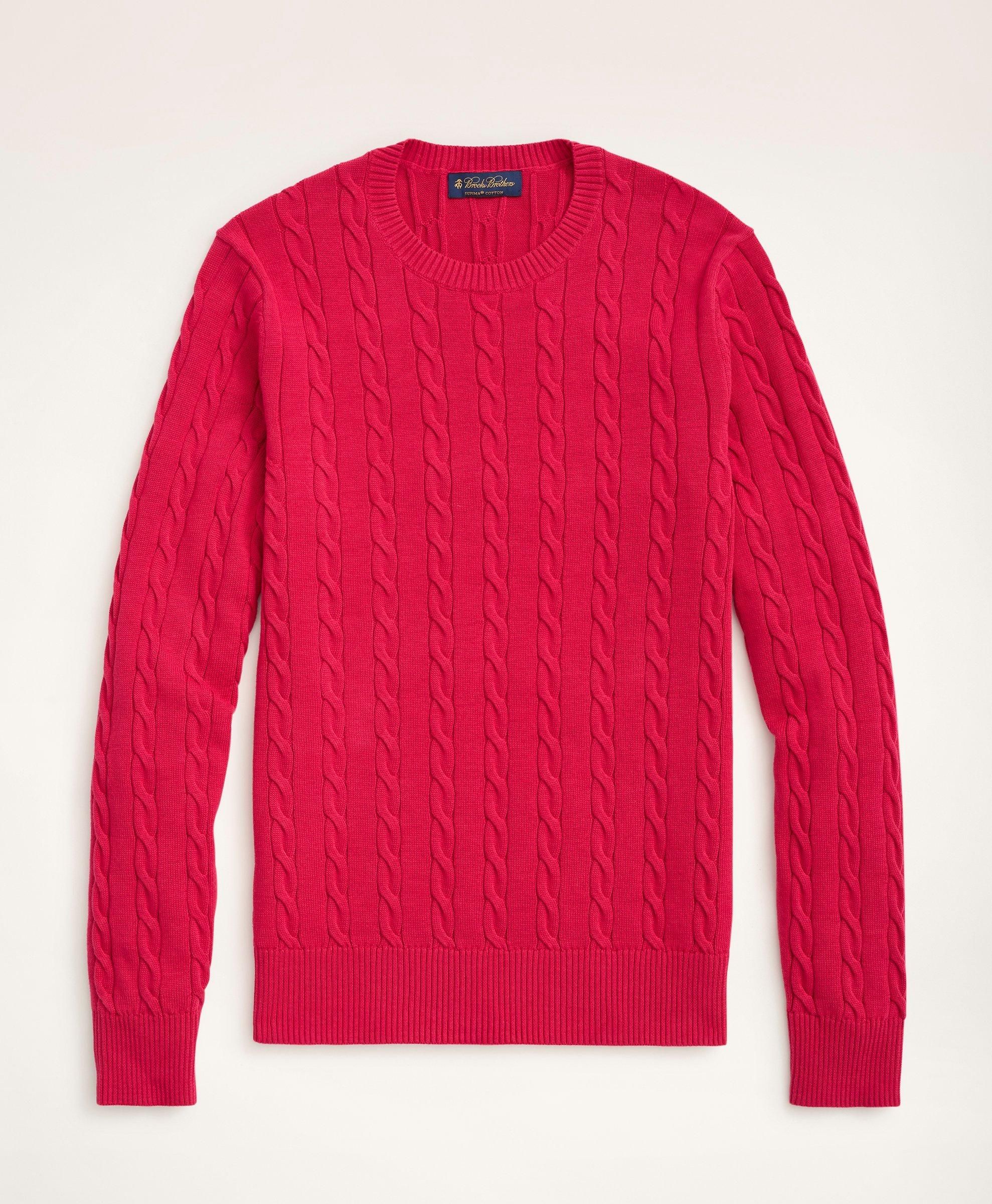 Supima Cotton Cable Crewneck Sweater sold by Brooks Brothers product image thumbnail 2