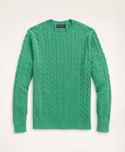 Supima Cotton Cable Crewneck Sweater sold by Brooks Brothers