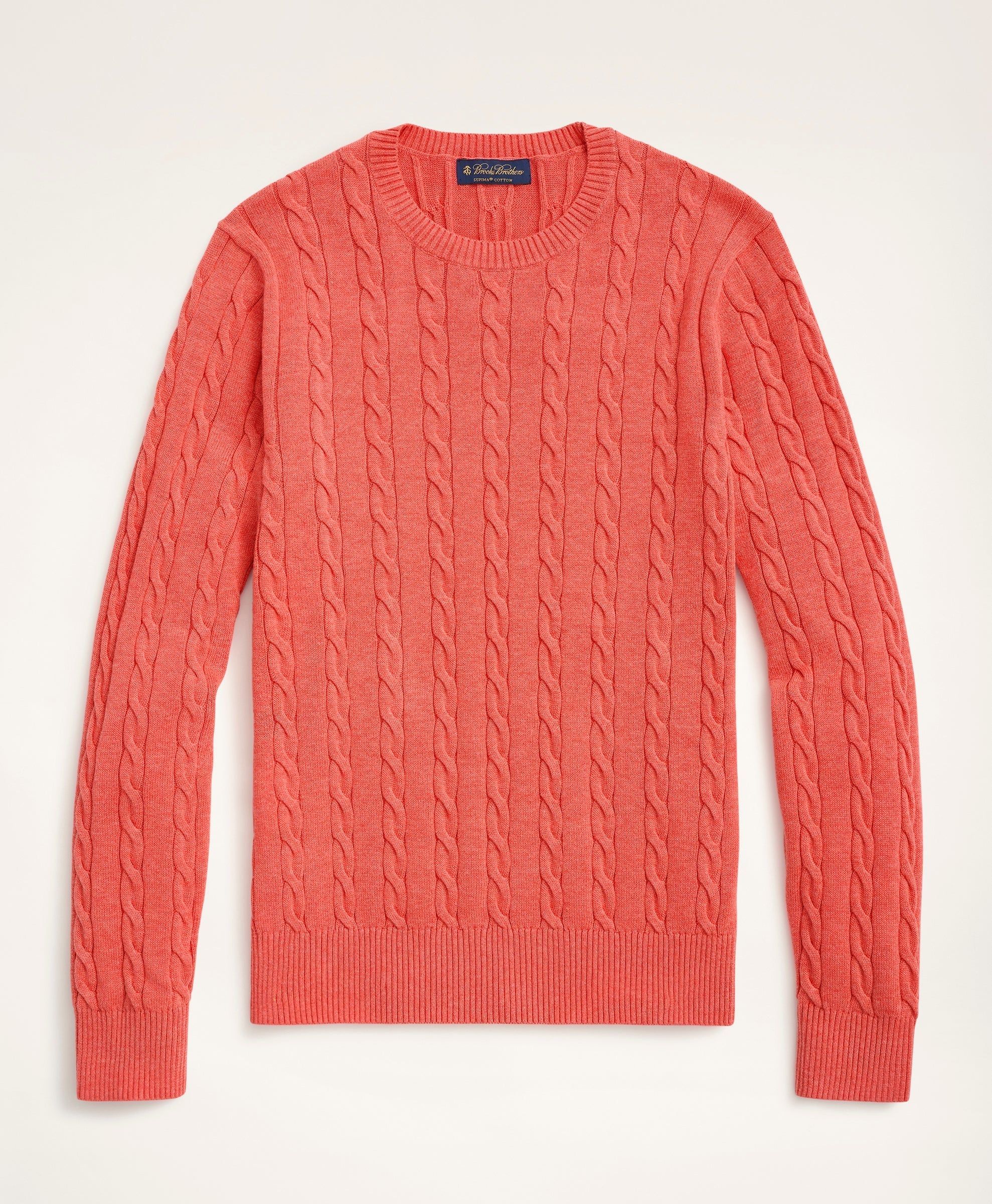 Supima Cotton Cable Crewneck Sweater sold by Brooks Brothers