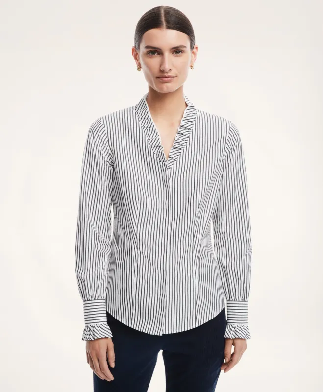 Ruffle-Collar Non-Iron Stretch Supima Cotton Shirt sold by Brooks Brothers