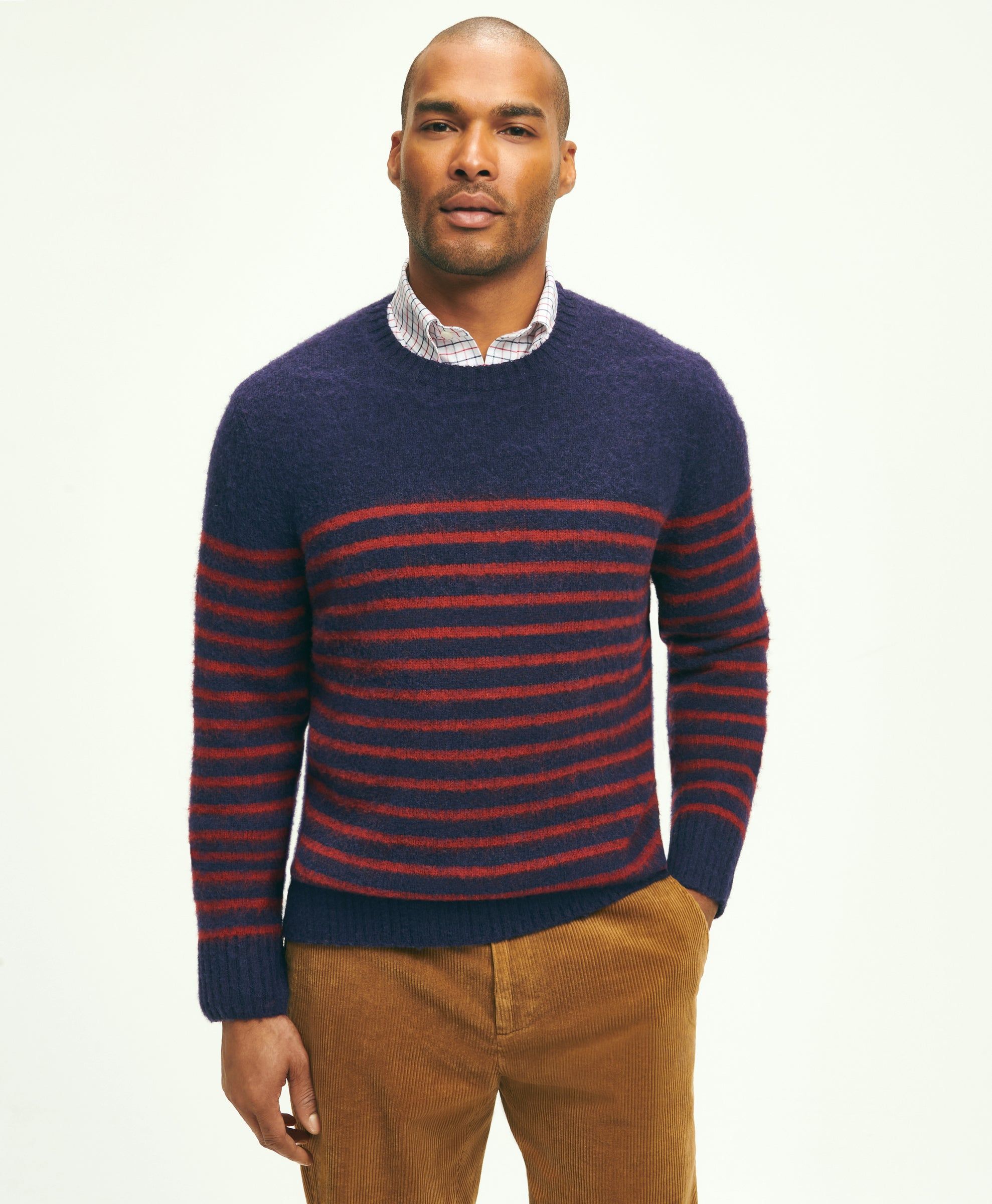 Brushed Wool Mariner Stripe Sweater sold by Brooks Brothers