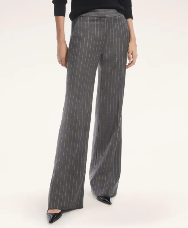 Wool Stretch Flannel Pinstripe Trousers sold by Brooks Brothers