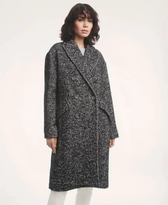 Wool Mohair Blend Double-Breasted Coat sold by Brooks Brothers