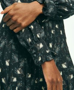 Crepe Owl Print Shirt Dress sold by Brooks Brothers