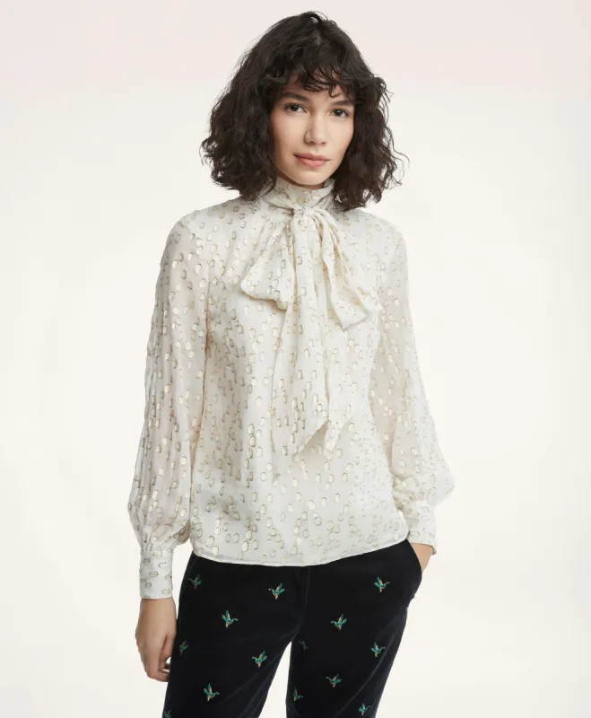 Silk Chiffon Metallic Blouse sold by Brooks Brothers