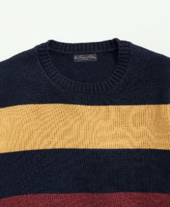 Cotton Crewneck Rugby Stripe Sweater sold by Brooks Brothers