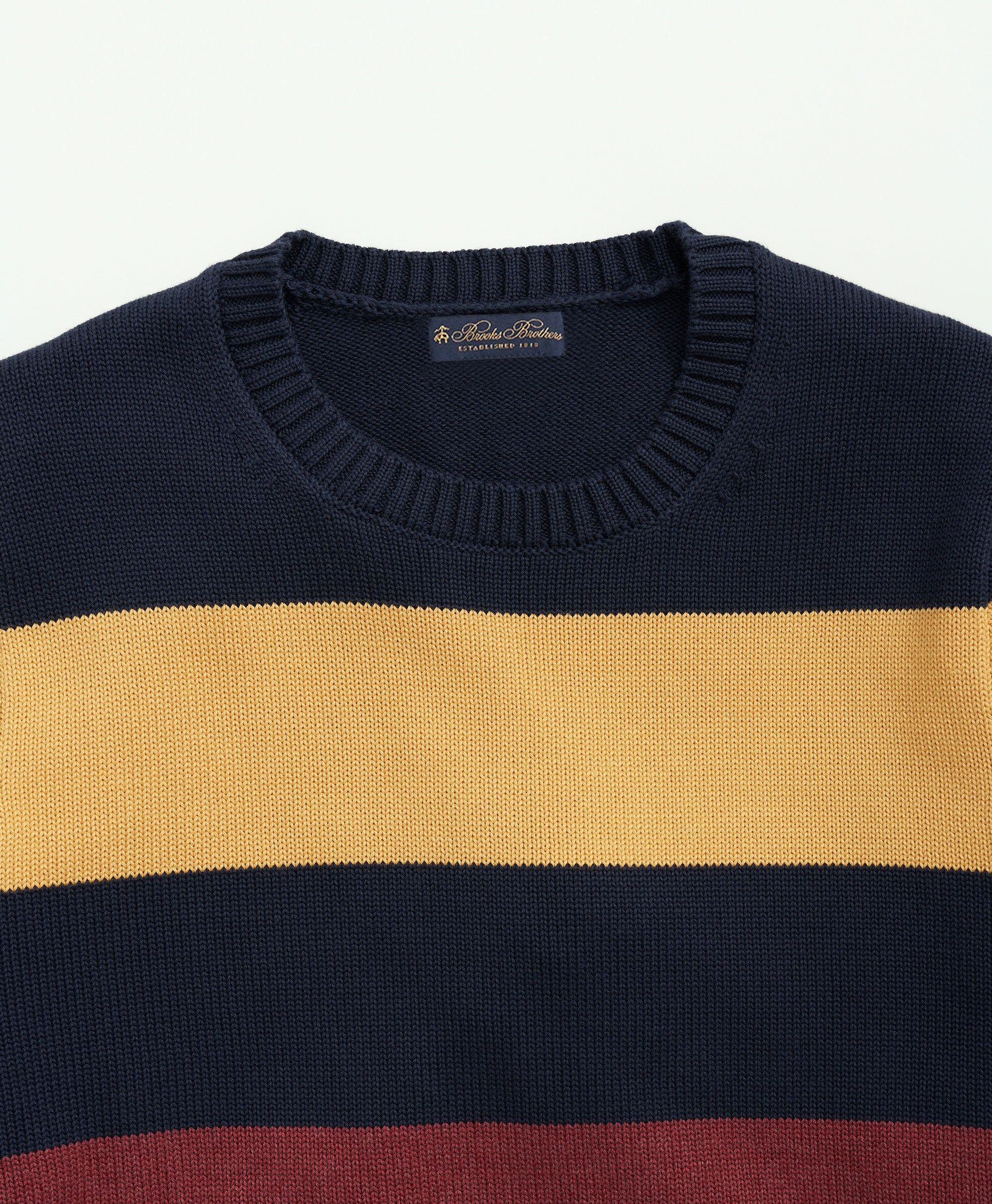 Cotton Crewneck Rugby Stripe Sweater sold by Brooks Brothers product image thumbnail 2