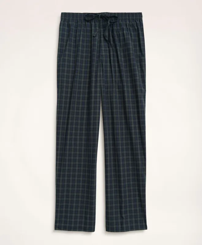 Cotton Broadcloth Black Watch Lounge Pants made by Brooks Brothers